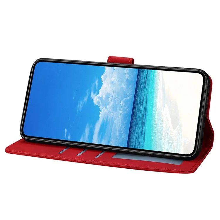 Чехол для Oppo Find X8s+ 5G / Find X8 5G с рисунком бабочки и цветка, кожаный, с подставкой и отделением для карт - Красный