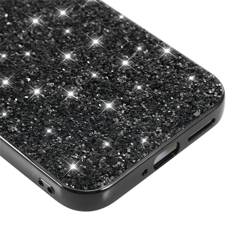For Google Pixel 10 Pro XL Case TPU + PC Sparkling Glitter Phone Back Cover - Black