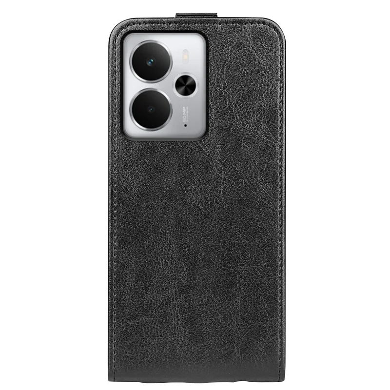 For Realme 14 5G Case with Card Slots Vertical Flip Leather Phone Cover - Black