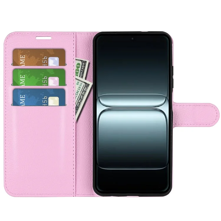 For OnePlus 13T 5G Case Litchi Texture Shockproof Leather Wallet Phone Cover - Pink
