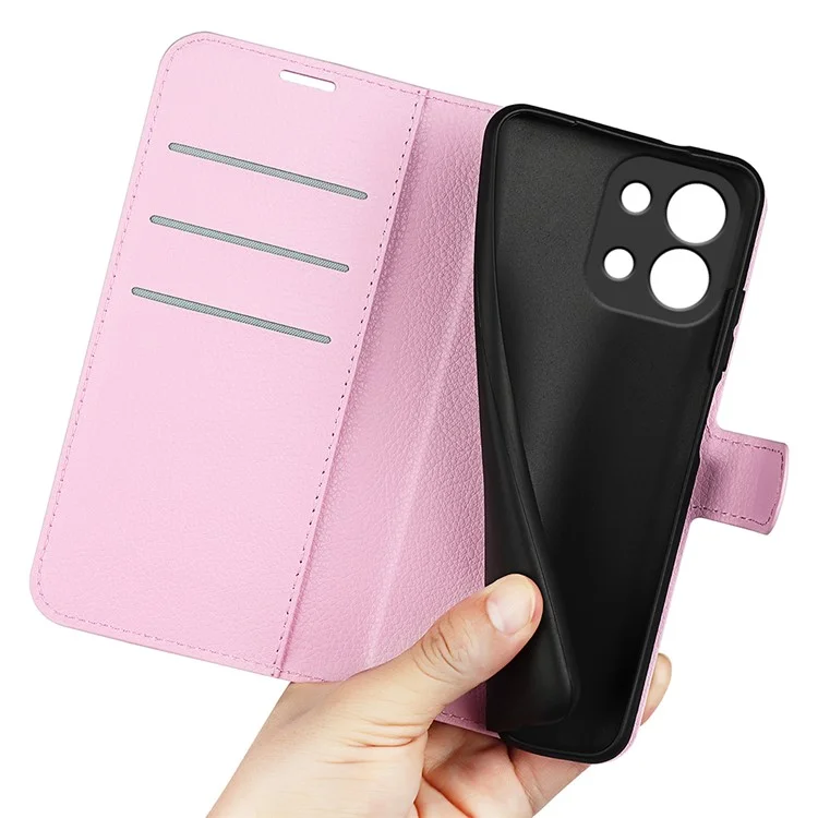 For OnePlus 13T 5G Case Litchi Texture Shockproof Leather Wallet Phone Cover - Pink