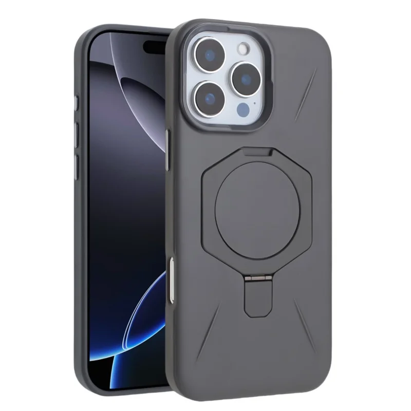 Pour iPhone 16 Pro Étui Magnétique TPU + PC avec Support - Gris