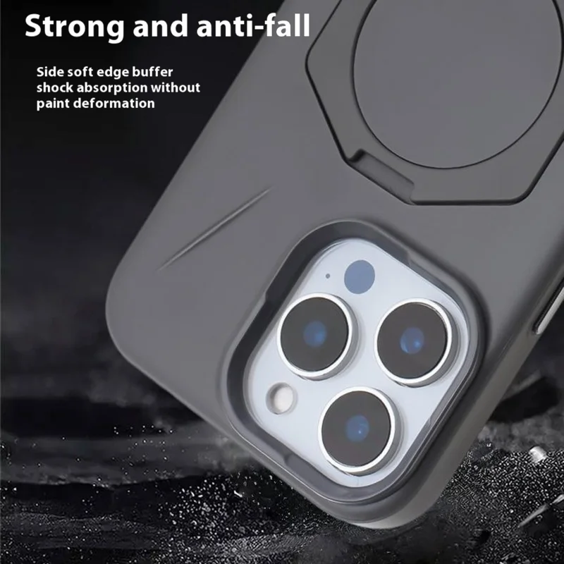 Pour iPhone 16 Pro Étui Magnétique TPU + PC avec Support - Gris