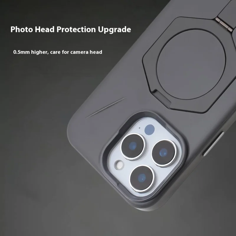 Pour iPhone 16 Pro Étui Magnétique TPU + PC avec Support - Gris