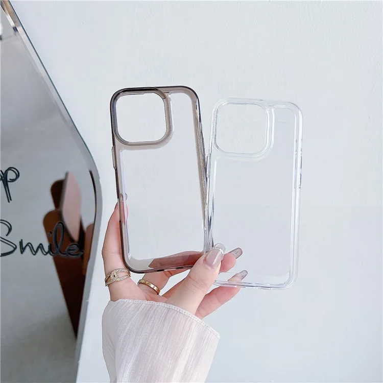 Coque de téléphone pour iPhone 15 Pro en TPU+PC de 2,0 mm Antidérapante - Gris