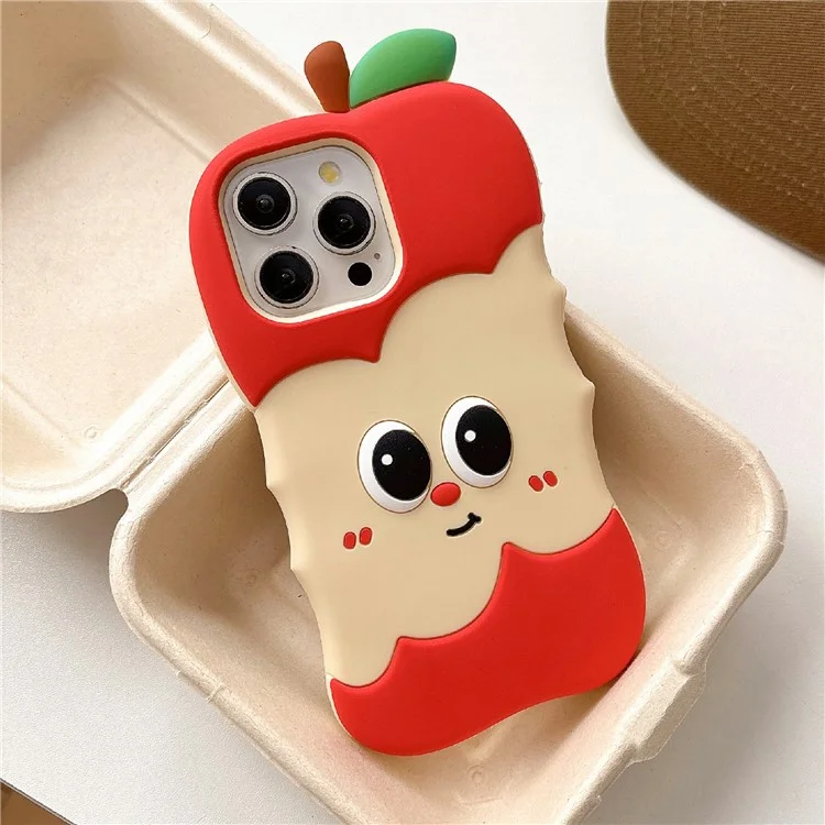 For iPhone 16 Pro Max Silicone Case Unique Apple Style Shockproof Phone Back Cover - Red