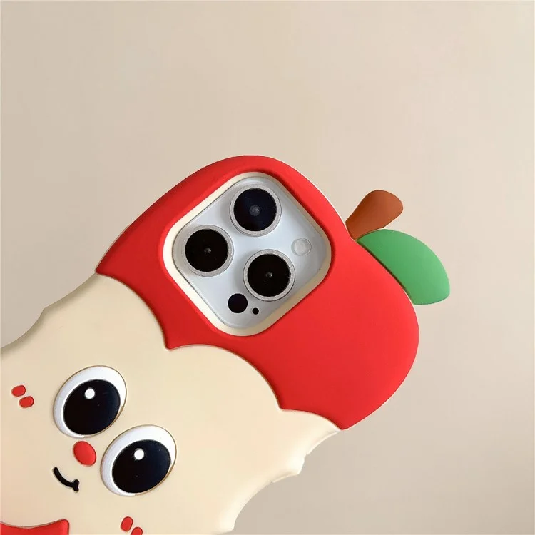 For iPhone 16 Pro Max Silicone Case Unique Apple Style Shockproof Phone Back Cover - Red