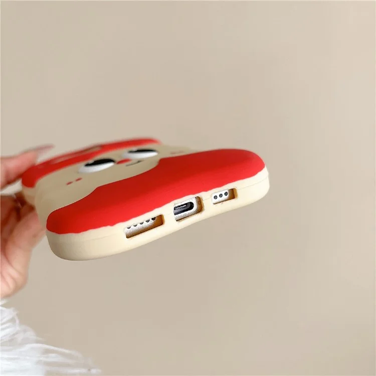 For iPhone 16 Pro Max Silicone Case Unique Apple Style Shockproof Phone Back Cover - Red