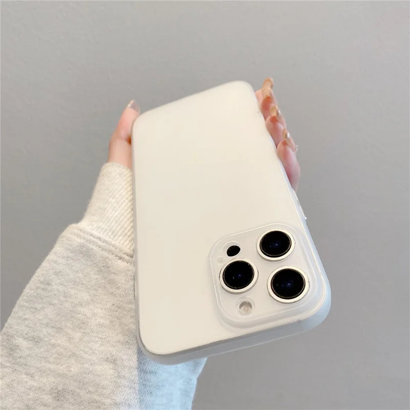 For iPhone 16 Pro Case Slim Soft TPU Phone Back Cover with Metal Buttons - Grey