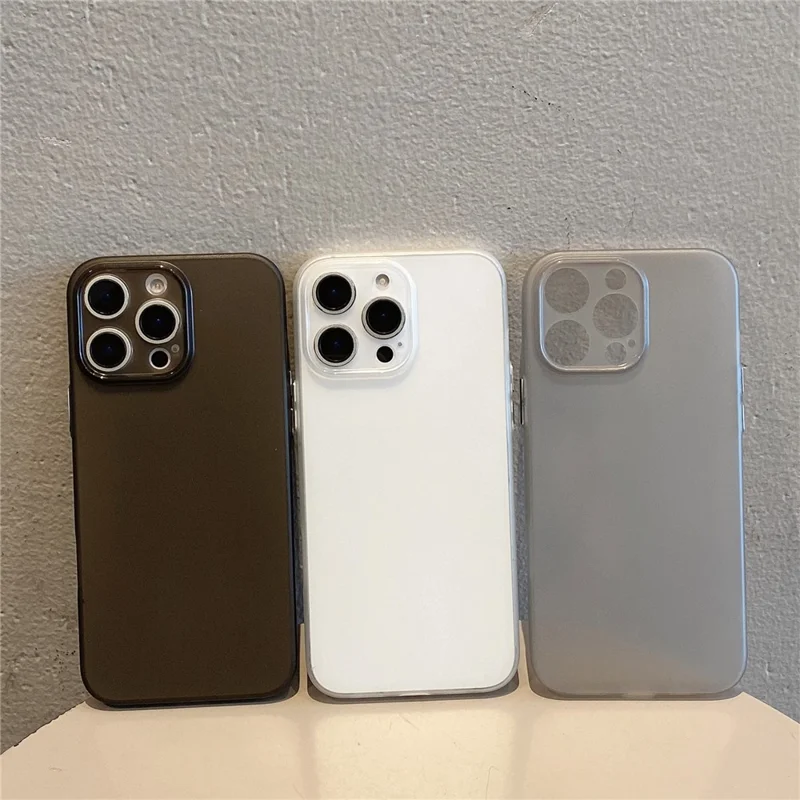 For iPhone 16 Pro Case Slim Soft TPU Phone Back Cover with Metal Buttons - Grey