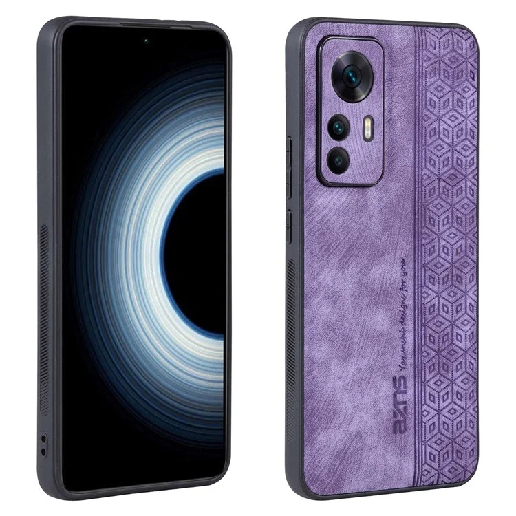 Azns Pour Xiaomi 12t 5G / 12T Pro 5G / Redmi K50 Ultra 5G Anti-scratch Phone du Téléphone Portable Coque de Téléphone Imprimé pu le Cuir PU + Tpu Téléphone - Violet