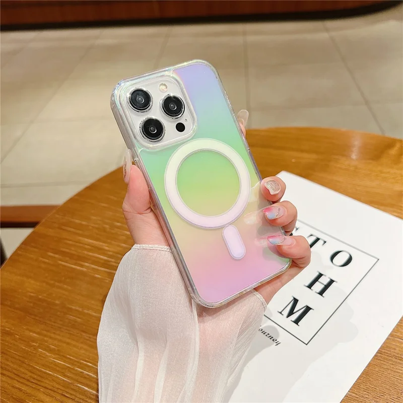 For iPhone 15 Pro Max Case Compatible with MagSafe Acrylic + TPU Gradient Phone Cover