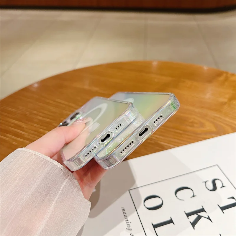 For iPhone 15 Pro Max Case Compatible with MagSafe Acrylic + TPU Gradient Phone Cover