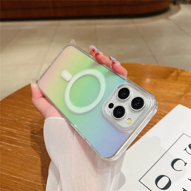 Étui pour iPhone 14 Pro Compatible avec MagSafe Acrylique + TPU Coque de Téléphone Dégradé