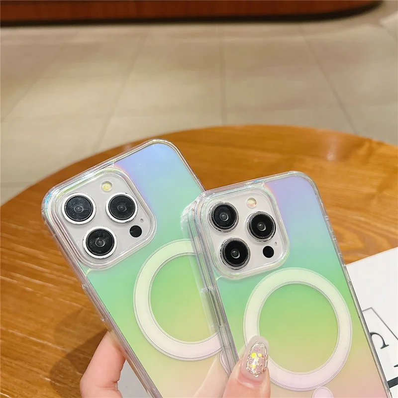 Étui pour iPhone 14 Pro Compatible avec MagSafe Acrylique + TPU Coque de Téléphone Dégradé