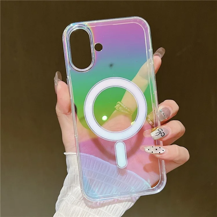 For iPhone 16 Case Compatible with MagSafe Acrylic + TPU Gradient Phone Cover