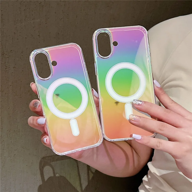 For iPhone 16 Plus Case Compatible with MagSafe Acrylic + TPU Gradient Phone Cover