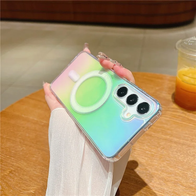 Coque compatible avec Samsung Galaxy S25 / S24 avec MagSafe Acrylique + Couverture de téléphone dégradée en TPU