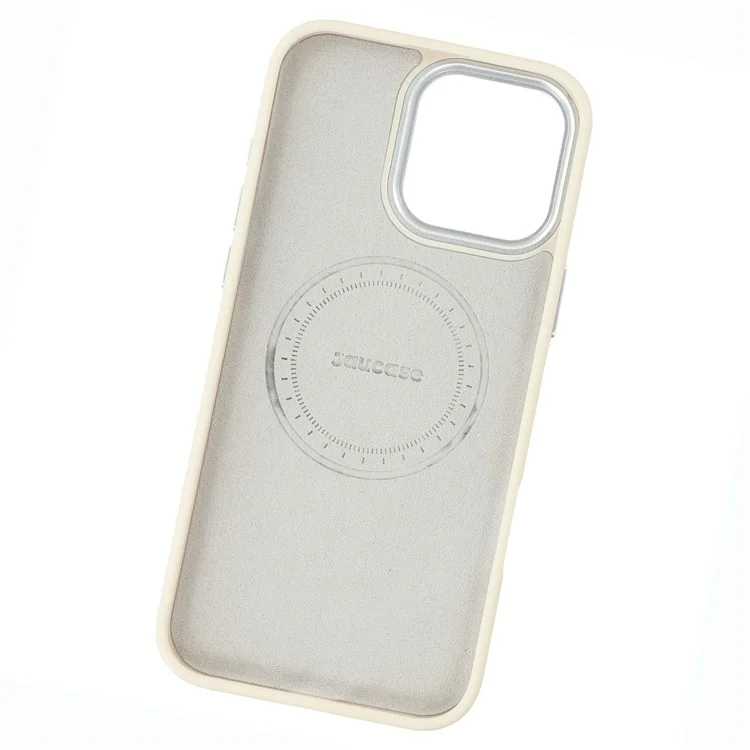 JAUCASE Para iPhone 16 Pro Max Capa Magnética com Padrão de Coração em PU + TPU + PC - Branco