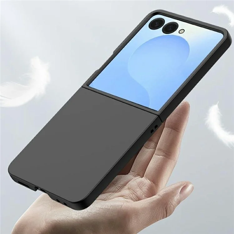 Étui pour Samsung Galaxy Z Flip7 5G Texture Peau-Tactile Coque Rigide de Téléphone Pliable - Noir