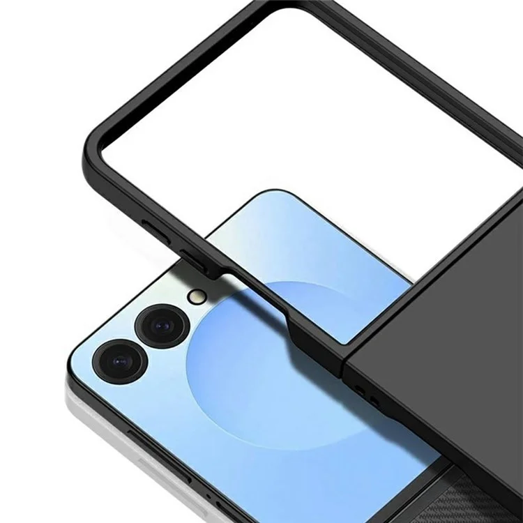 Étui pour Samsung Galaxy Z Flip7 5G Texture Peau-Tactile Coque Rigide de Téléphone Pliable - Noir