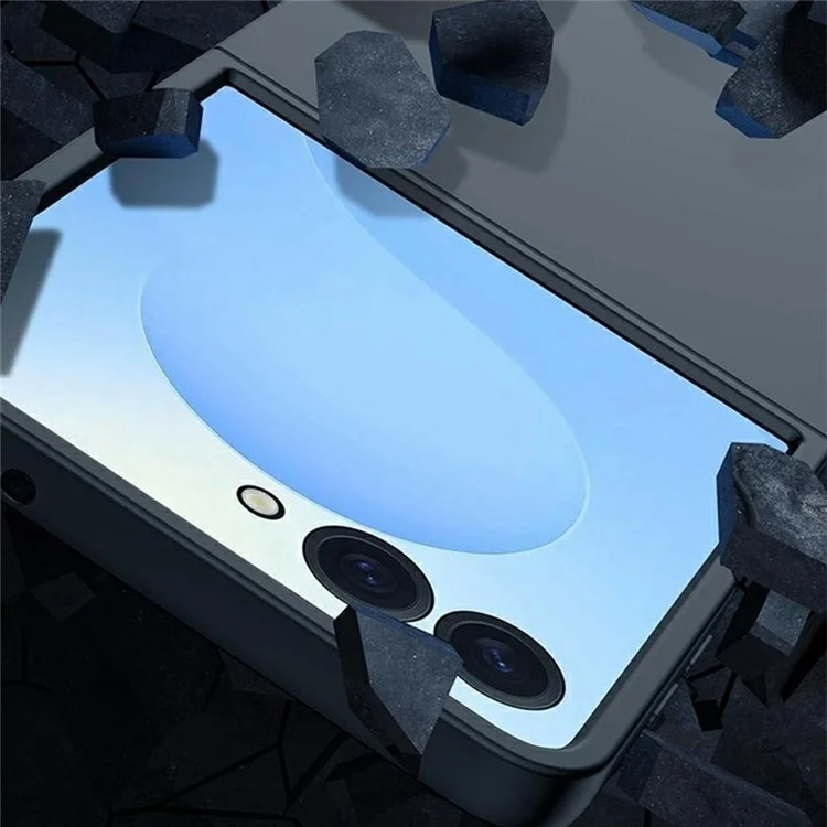 Étui pour Samsung Galaxy Z Flip7 5G Texture Peau-Tactile Coque Rigide de Téléphone Pliable - Noir