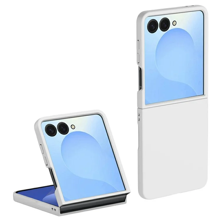 For Samsung Galaxy Z Flip7 5G Case Skin-Touch Texture Hard PC Folding Phone Cover - White