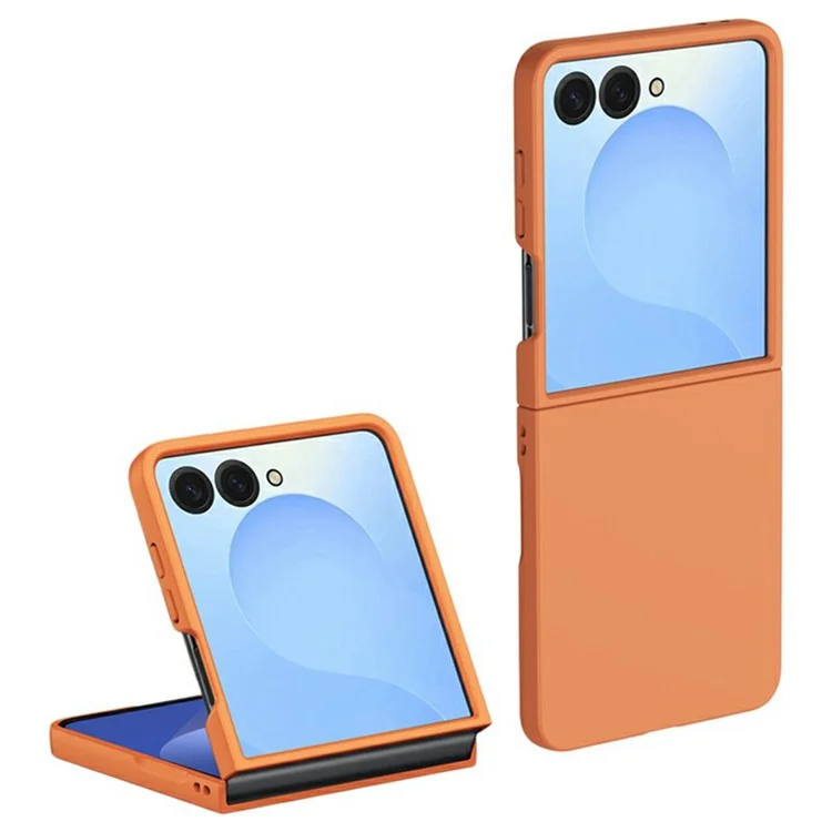 For Samsung Galaxy Z Flip7 5G Case Skin-Touch Texture Hard PC Folding Phone Cover - Orange