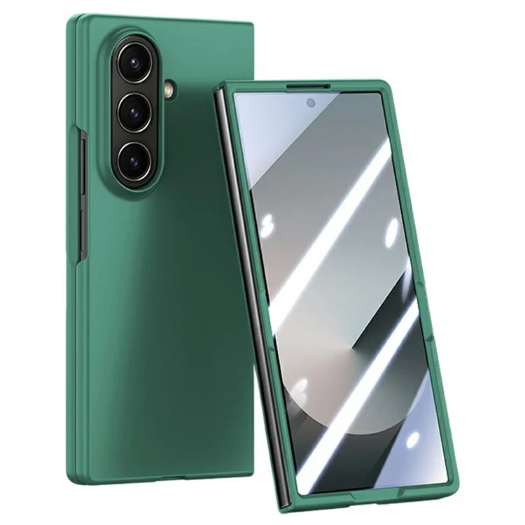 Cover per Samsung Galaxy Z Fold7 5G con Ampia Finestra, Custodia Rigida in PC per Telefono con Pellicola per Schermo Piccolo - Verde Scuro