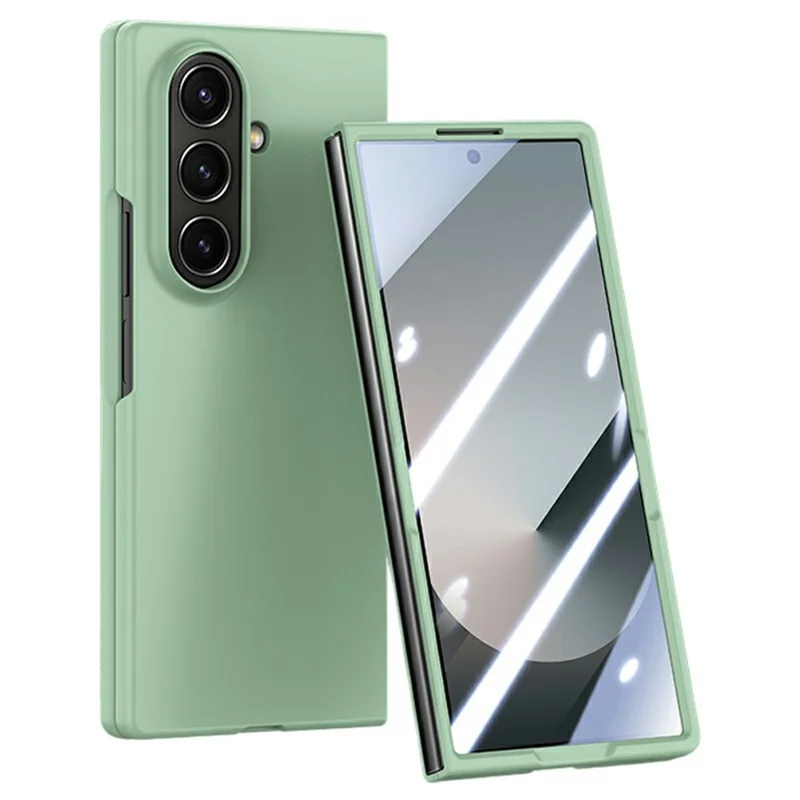 For Samsung Galaxy Z Fold7 5G Case Large Window Hard PC Phone Cover with Small Screen Film - Light Green
