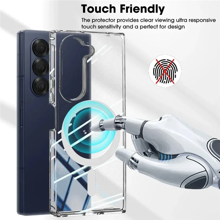 Cover per Samsung Galaxy Z Fold7 5G Compatibile con MagSafe in TPU + Acrilico Trasparente