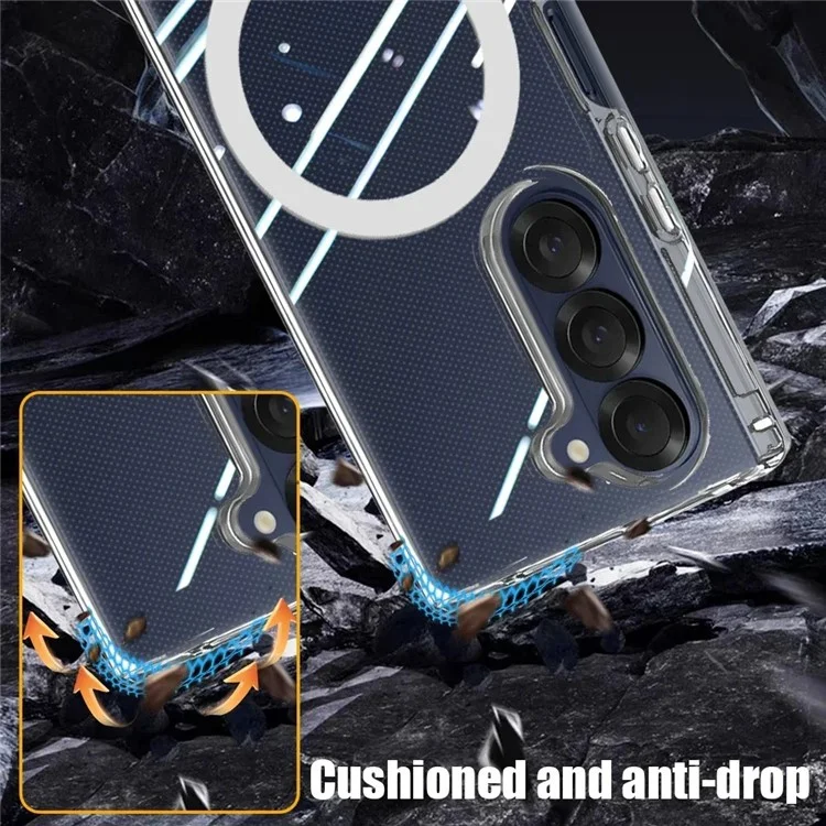 Cover per Samsung Galaxy Z Fold7 5G Compatibile con MagSafe in TPU + Acrilico Trasparente