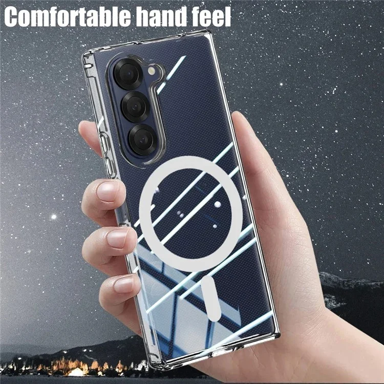 Cover per Samsung Galaxy Z Fold7 5G Compatibile con MagSafe in TPU + Acrilico Trasparente