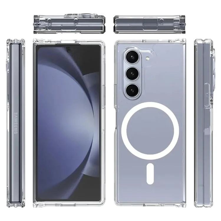 Cover per Samsung Galaxy Z Fold7 5G Compatibile con MagSafe in TPU + Acrilico Trasparente