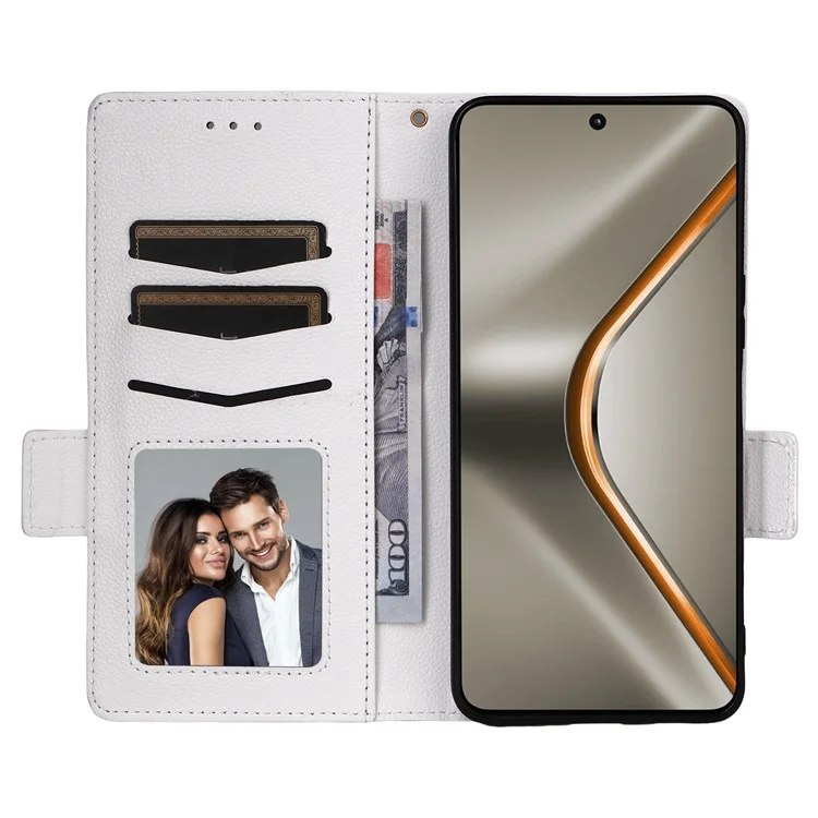 Чехол для Oppo K13 5G / K13x / K12s с ремешком на запястье, из искусственной кожи с текстурой под лychee, для телефона - Белый
