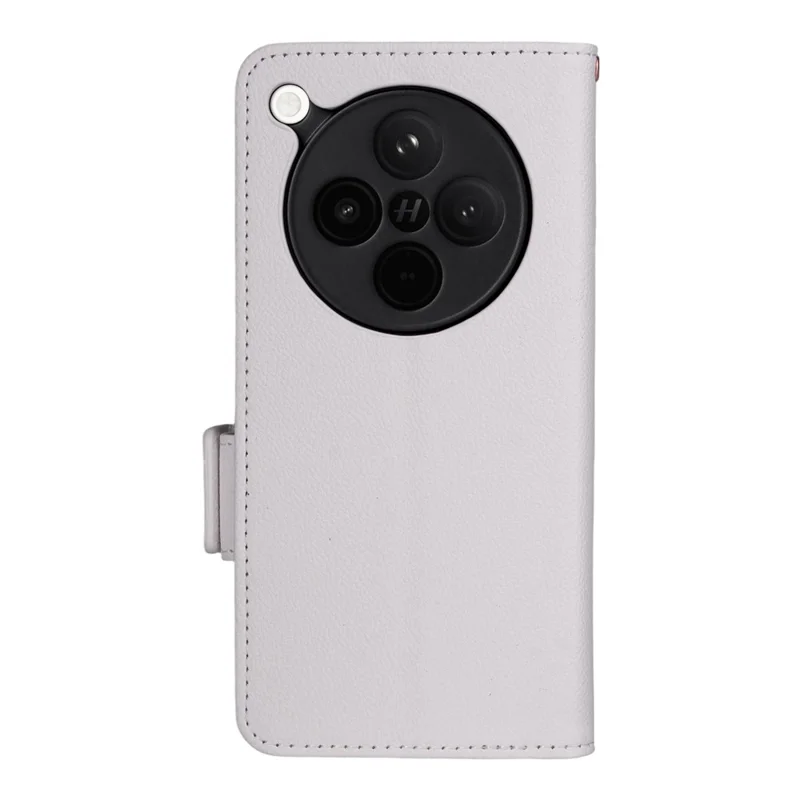 Til Oppo Find X8s+ 5G hylse med håndledsrem Litchi struktur PU læder wallet telefondæksel - Hvid