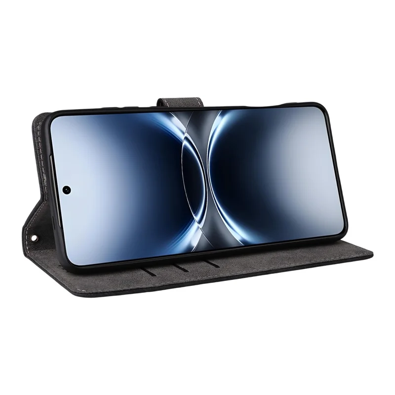 For vivo X200 Ultra 5G Case Wallet RFID Blocking PU Leather Phone Cover Stand with Strap - Black