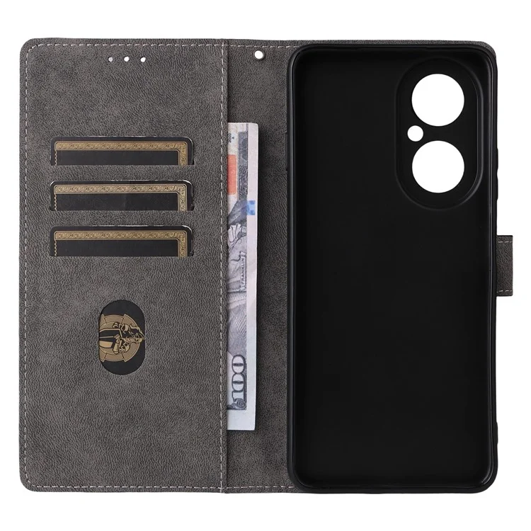 For Huawei Enjoy 80 Case Wallet RFID Blocking PU Leather Phone Cover Stand with Strap - Black