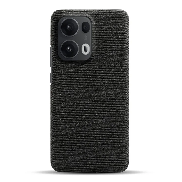 For Oppo Reno13 Pro 5G Phone Case Cloth Texture Anti-Scratch Protective PC Back Cover - Black