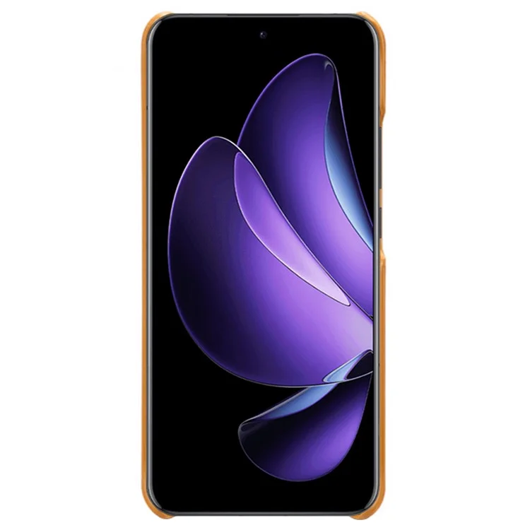 Étui Oppo Reno13 Pro 5G avec Double Emplacements pour Cartes en Cuir PU + PC Rigide - Orange
