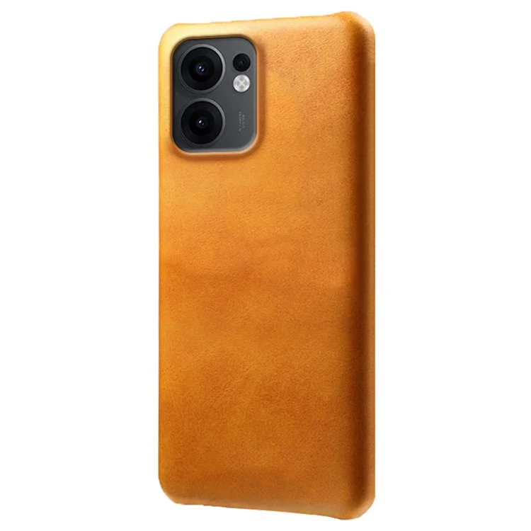 Capa para Oppo Reno13 F 5G em Couro PU com Textura de Bezerro, Capa Protetora Rígida para Celular - Laranja