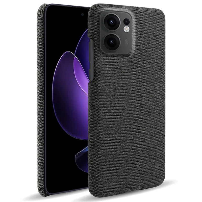 For Oppo Reno13 F 5G Phone Case Cloth Texture Anti-Scratch Protective PC Back Cover - Black