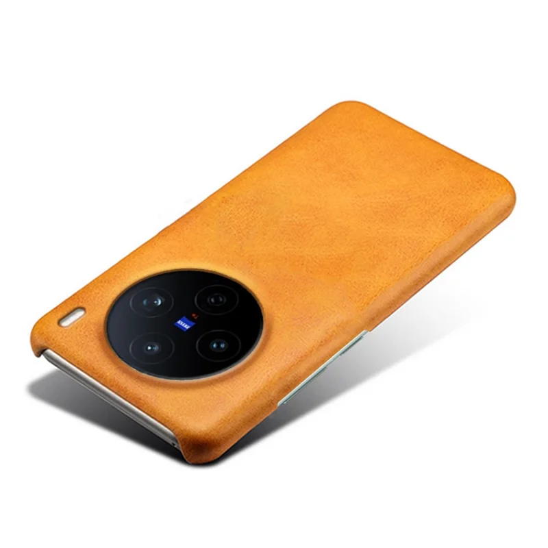 For vivo X200s 5G Case Calf Texture PU Leather Hard PC Protective Phone Cover - Orange