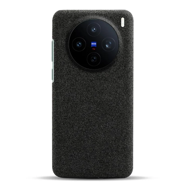 For vivo X200s 5G Phone Case Cloth Texture Anti-Scratch Protective PC Back Cover - Black