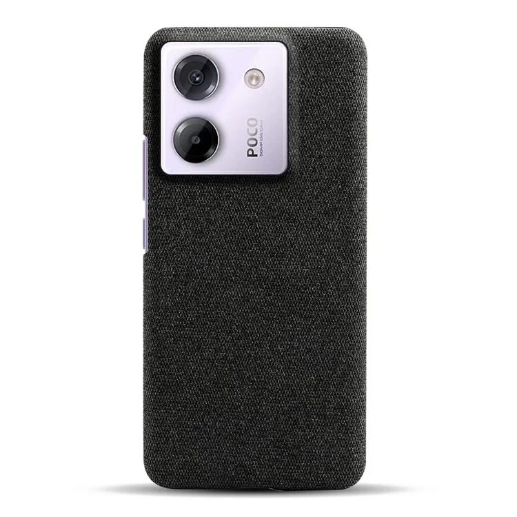 For Xiaomi Poco M7 Pro 5G Phone Case Cloth Texture Anti-Scratch Protective PC Back Cover - Black
