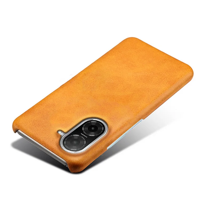 For Xiaomi Redmi A5 4G (171.7mm) Case Calf Texture PU Leather Hard PC Protective Phone Cover - Orange