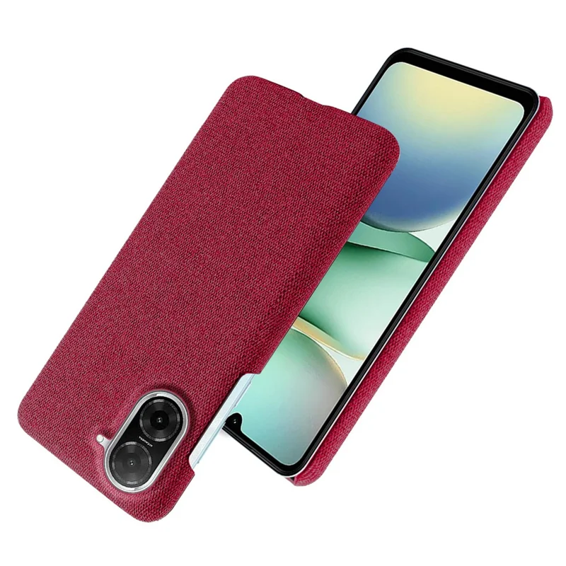 For Xiaomi Redmi A5 4G (171.7mm) Phone Case Cloth Texture Anti-Scratch Protective PC Back Cover - Red