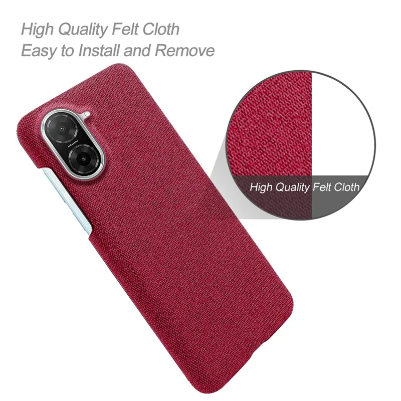 For Xiaomi Redmi A5 4G (171.7mm) Phone Case Cloth Texture Anti-Scratch Protective PC Back Cover - Red