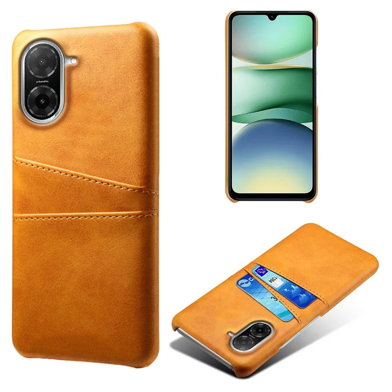For Xiaomi Redmi A5 4G (171.7mm) Case Dual Card Slots PU Leather + Hard PC Phone Cover - Orange