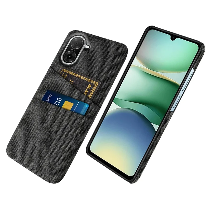 For Xiaomi Redmi A5 4G (171.7mm) Case Cloth + Hard PC Phone Cover with Dual Card Slots - Black